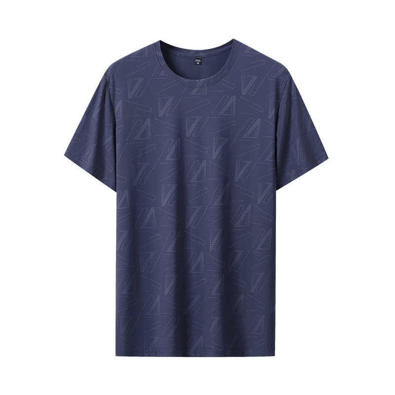 Quick-drying T-shirt men's quick drying clothes men's running half sleeve top summer ice silk elastic T-shirt sports short sleeve men clothing