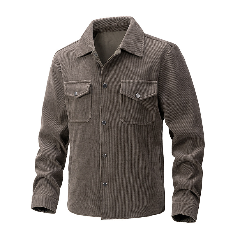 Cross-Border Foreign Trade Jacket Men's Slim Fit Spring and Autumn Short Knitted Men's Shirt Korean Style Double-Sided Jacket for Men