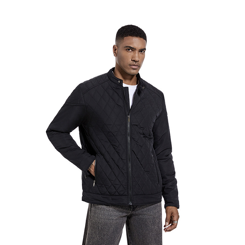 GorgeousBen Men's Insulated Quilted Stand Collar Slim Fit Jacket