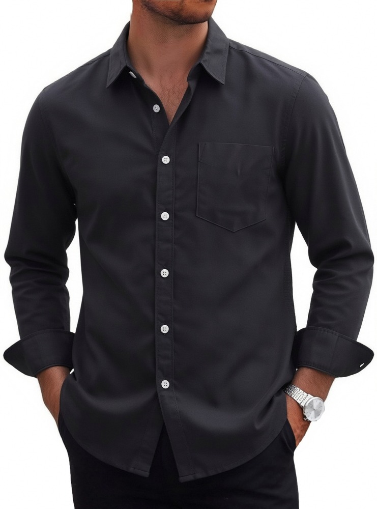 Oxford Shirt Men's GorgeousBen 100% Cotton Washed Slim Fit Long Sleeve Casual Top