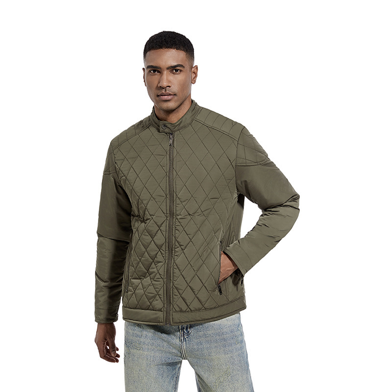 GorgeousBen Men's Insulated Quilted Stand Collar Slim Fit Jacket