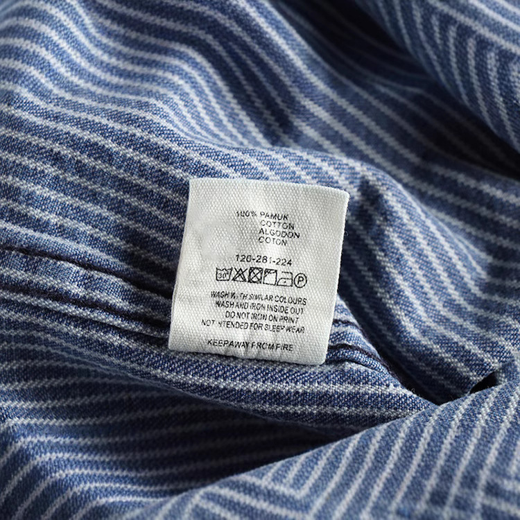 Yarn-dyed Stripesd Fabric Washed and Distressed Retro Workwear Denim Shirt Men's European and American Style Trendyy Casual Shirt Jacket