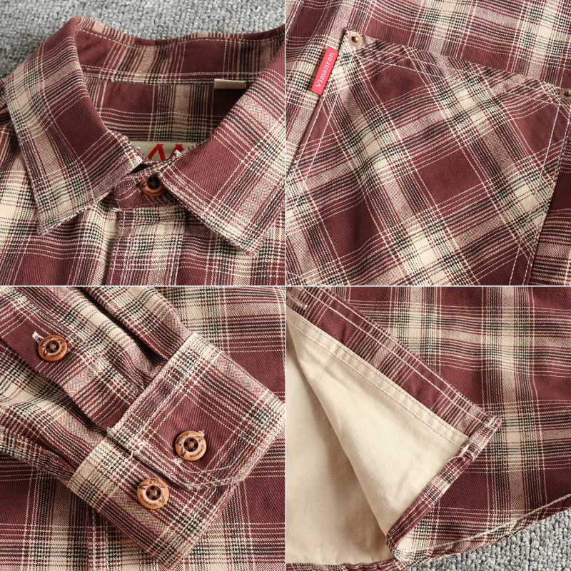 Japanese Retro Trendy Workwear Large Pocket Long-Sleeve Shirt Men's Autumn New Woven Cotton Washed Shirt Jacket