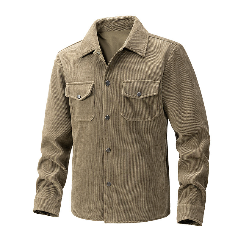 Cross-Border Foreign Trade Jacket Men's Slim Fit Spring and Autumn Short Knitted Men's Shirt Korean Style Double-Sided Jacket for Men