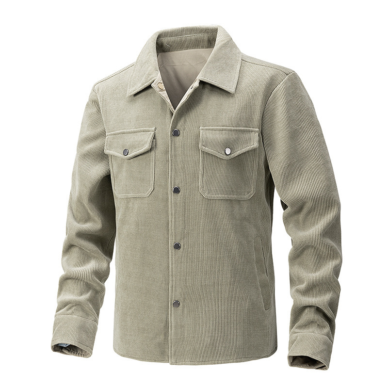 Cross-Border Foreign Trade Jacket Men's Slim Fit Spring and Autumn Short Knitted Men's Shirt Korean Style Double-Sided Jacket for Men