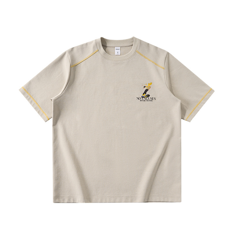 GorgeousBen Men's 230G Heavyweight Cotton T-Shirt, Oversized Sporty Graphic Tee, 2026 Spring/Summer Collection, S-XL
