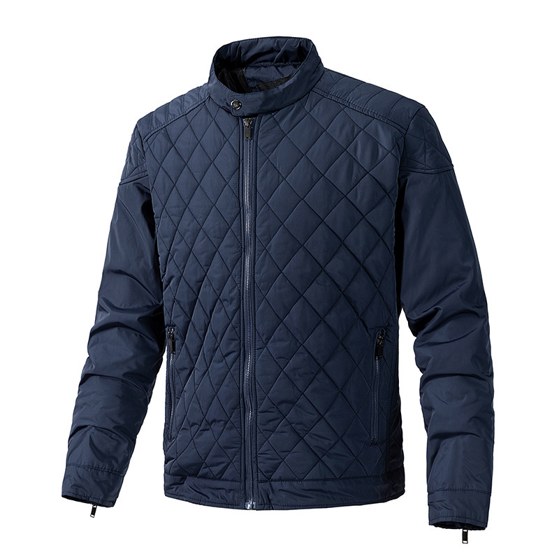 Cross-Border Ins Style Stand Collar Jazzcke Autumn and Winter Outwear Cotton Outwear High-End Large Size Slim Jacket Fleece-Lined Men's Trendy Men