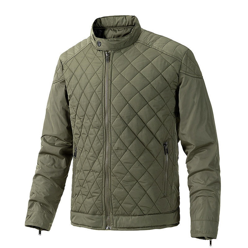 Cross-Border Ins Style Stand Collar Jazzcke Autumn and Winter Outwear Cotton Outwear High-End Large Size Slim Jacket Fleece-Lined Men's Trendy Men