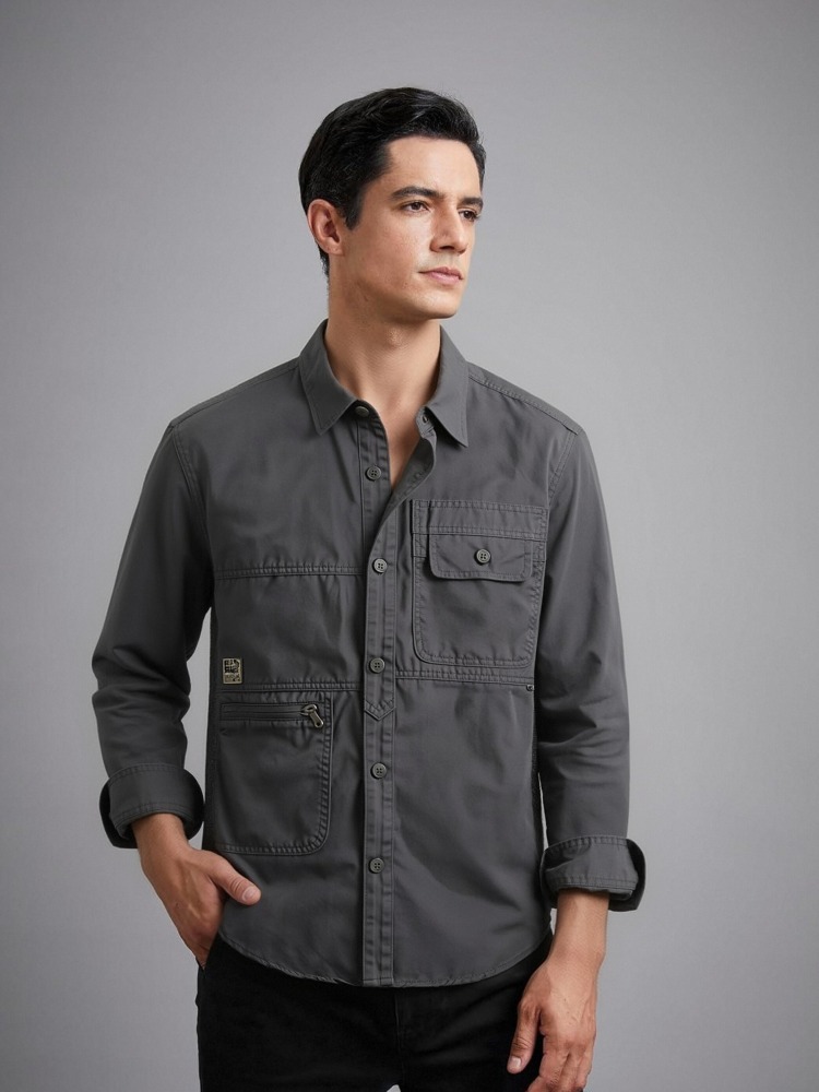 GorgeousBen Men's Japanese Style 100% Cotton Washed Loose Open Front Long Sleeve Casual Shirt Jacket