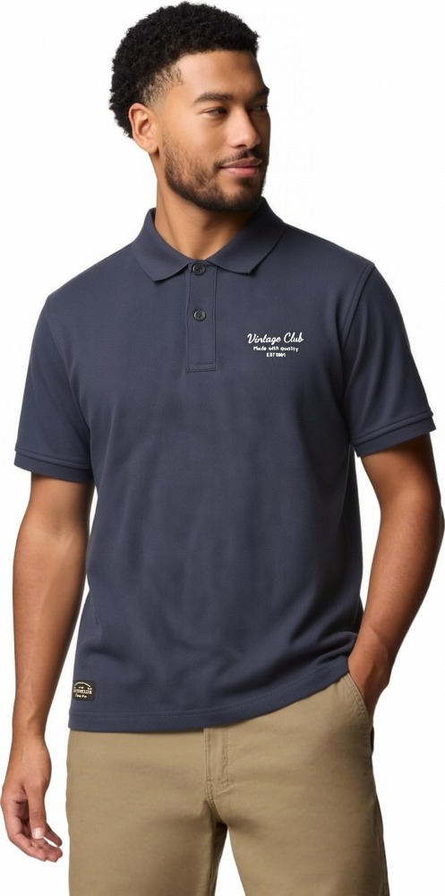 Men's 280G Cotton Pique Polo Shirt, GorgeousBen, Vintage British Style, Wrinkle-Resistant Casual Tee