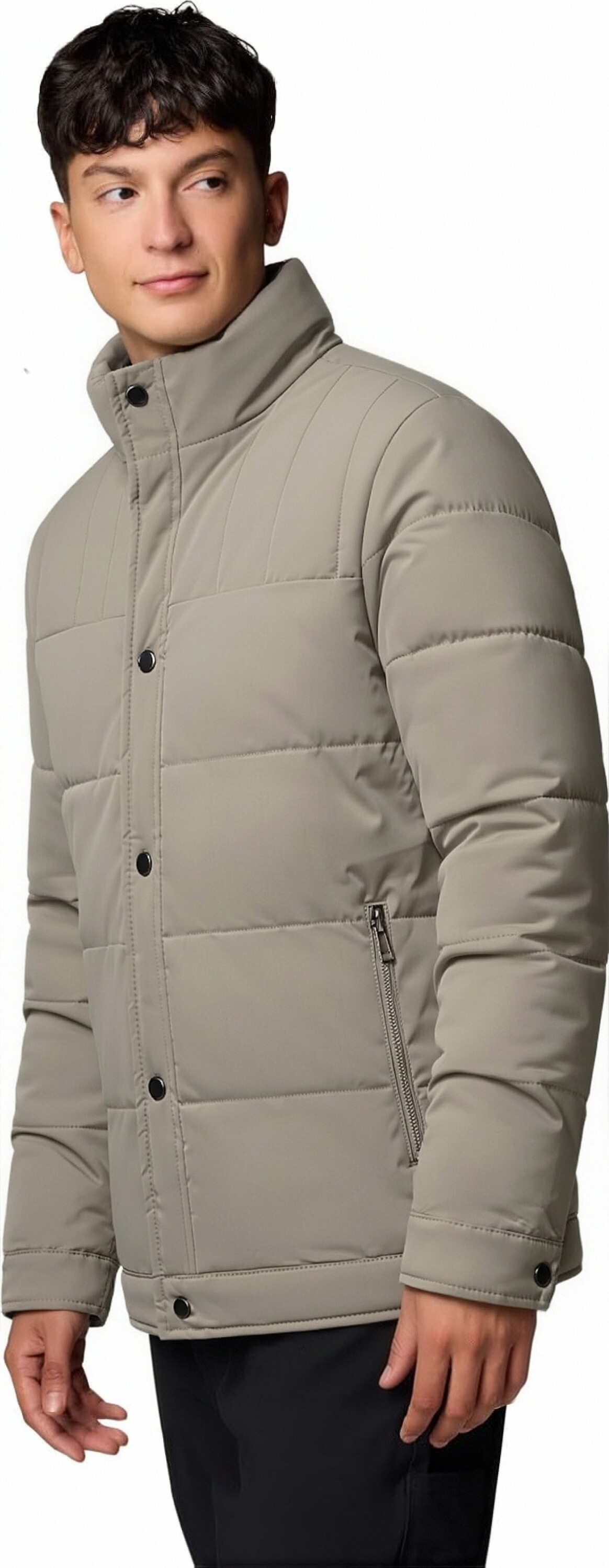 GorgeousBen Men's Reversible Thickened Polyester Winter Turn-down Collar Warm Casual Jacket