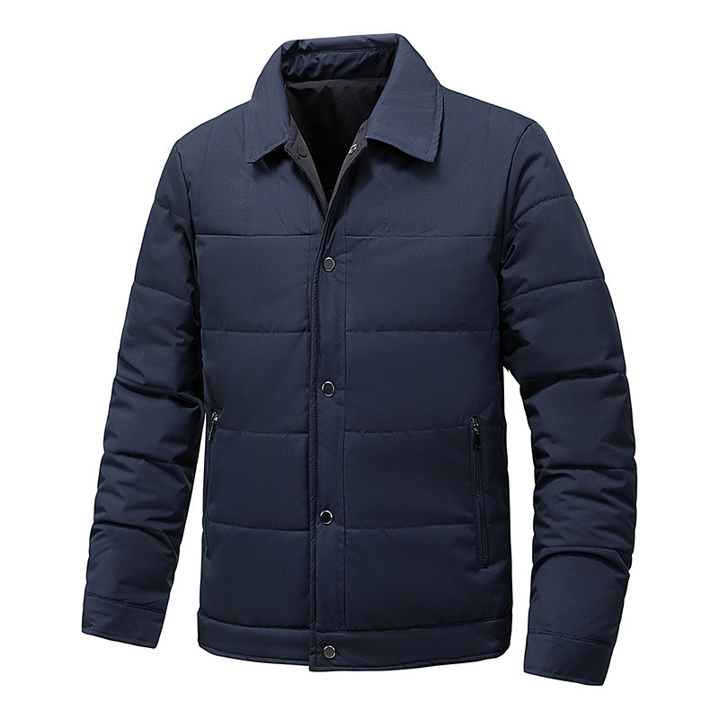 Cross-Border Thickened Men's Cotton Jacket with Lapel, Autumn and Winter Warm and Cold-Proof Men's Clothing, Double-Sided Cotton Jacket, Men's Jacket