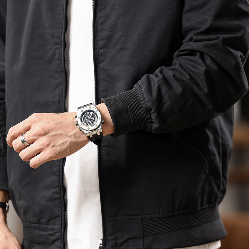 American retro Harrington jacket men's spring and autumn pure cotton washed overalls jacket loose lapel casual top