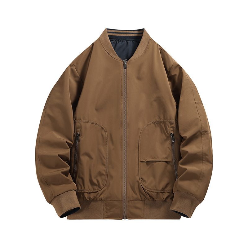 Cross-border baseball jacket men's autumn and winter 2026 new cotton retro double-sided casual pilot jacket tooling