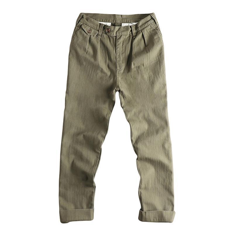 GorgeousBen Men's Japanese Retro 100% Cotton Straight Leg Casual Pants