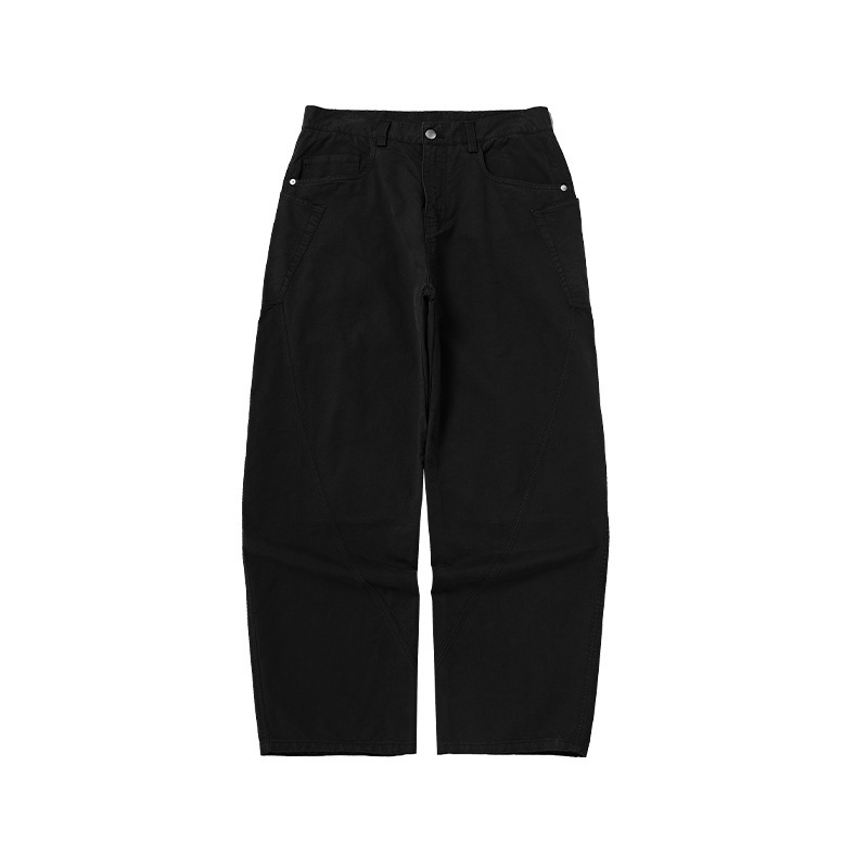 GorgeousBen Men’s 100% Cotton American Vintage Wide Leg Cargo Pants, Loose Baggy Fit Casual Streetwear Trousers for Spring Autumn, Sizes S-XXL