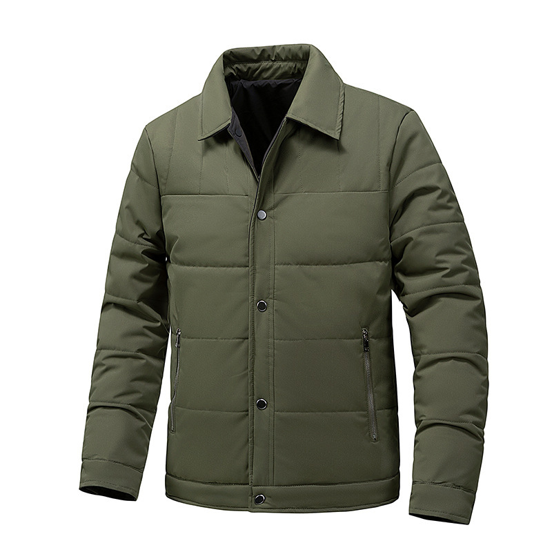 Cross-Border Thickened Men's Cotton Jacket with Lapel, Autumn and Winter Warm and Cold-Proof Men's Clothing, Double-Sided Cotton Jacket, Men's Jacket