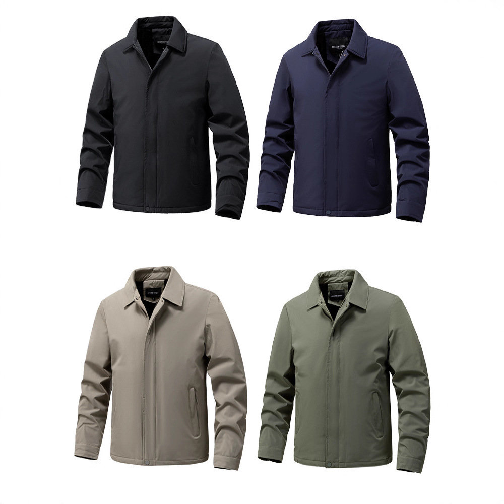 Cross-Border Men's Lapel Jacket 2025 New Warm Business Executive Jacket Men's Jacket Autumn and Winter Outerwear