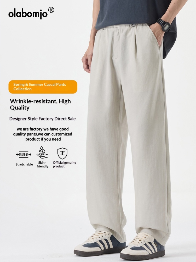 OLA spring and summer New loose casual pants drooping straight men's versatile lyocell linen loose trousers
