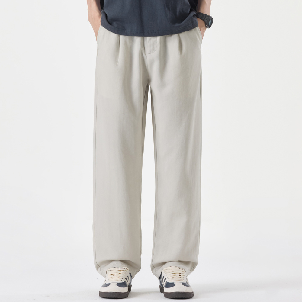 OLA spring and summer New loose casual pants drooping straight men's versatile lyocell linen loose trousers