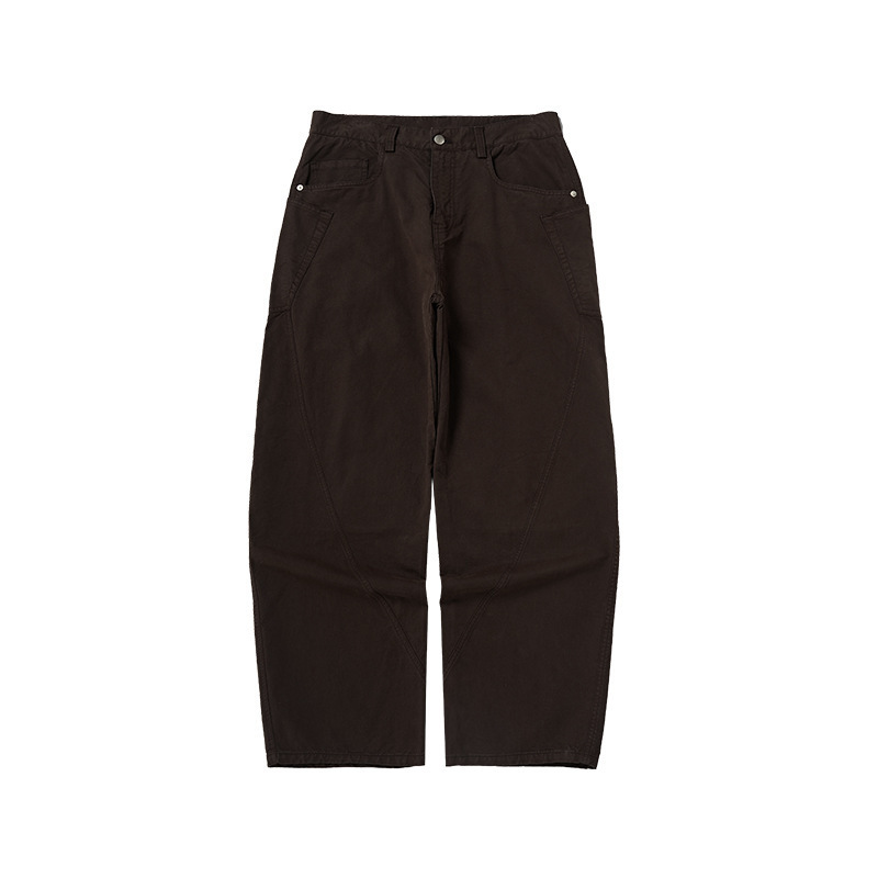 GorgeousBen Men’s 100% Cotton American Vintage Wide Leg Cargo Pants, Loose Baggy Fit Casual Streetwear Trousers for Spring Autumn, Sizes S-XXL