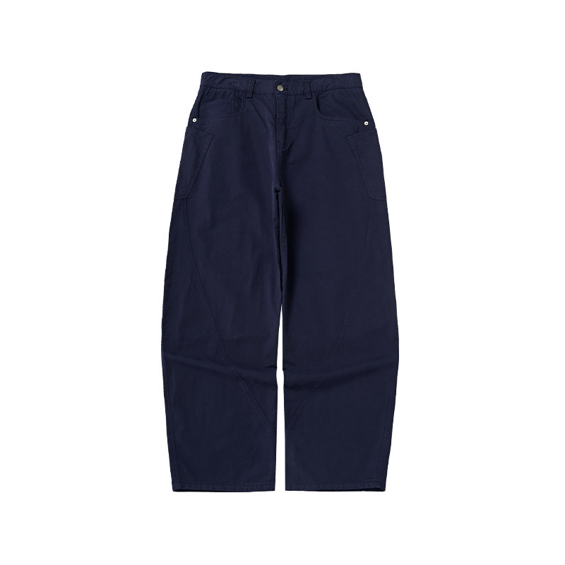 GorgeousBen Men’s 100% Cotton American Vintage Wide Leg Cargo Pants, Loose Baggy Fit Casual Streetwear Trousers for Spring Autumn, Sizes S-XXL