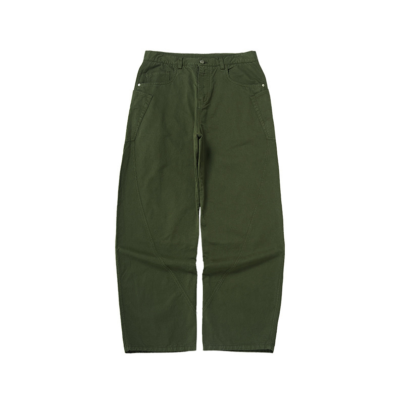 GorgeousBen Men’s 100% Cotton American Vintage Wide Leg Cargo Pants, Loose Baggy Fit Casual Streetwear Trousers for Spring Autumn, Sizes S-XXL