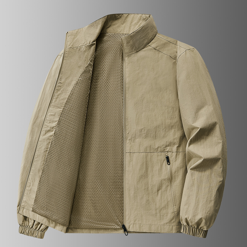 Men's spring and autumn outdoor outdoor jacket coat casual jacket sports top stand collar quick-drying thin menswear