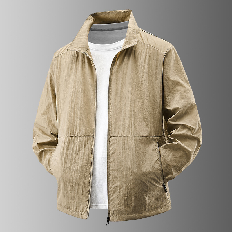 Men's spring and autumn outdoor outdoor jacket coat casual jacket sports top stand collar quick-drying thin menswear