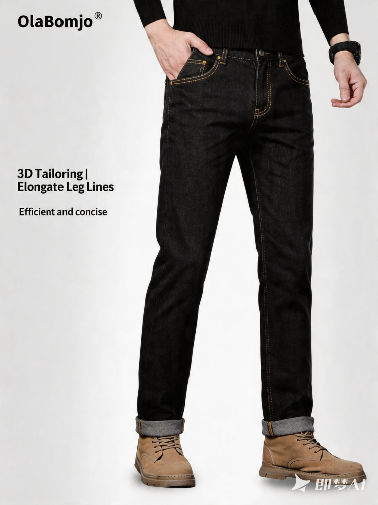 GorgeousBen Men's American Vintage Washed Black Loose Straight Jeans