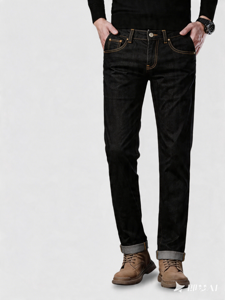 GorgeousBen Men's American Vintage Washed Black Loose Straight Jeans