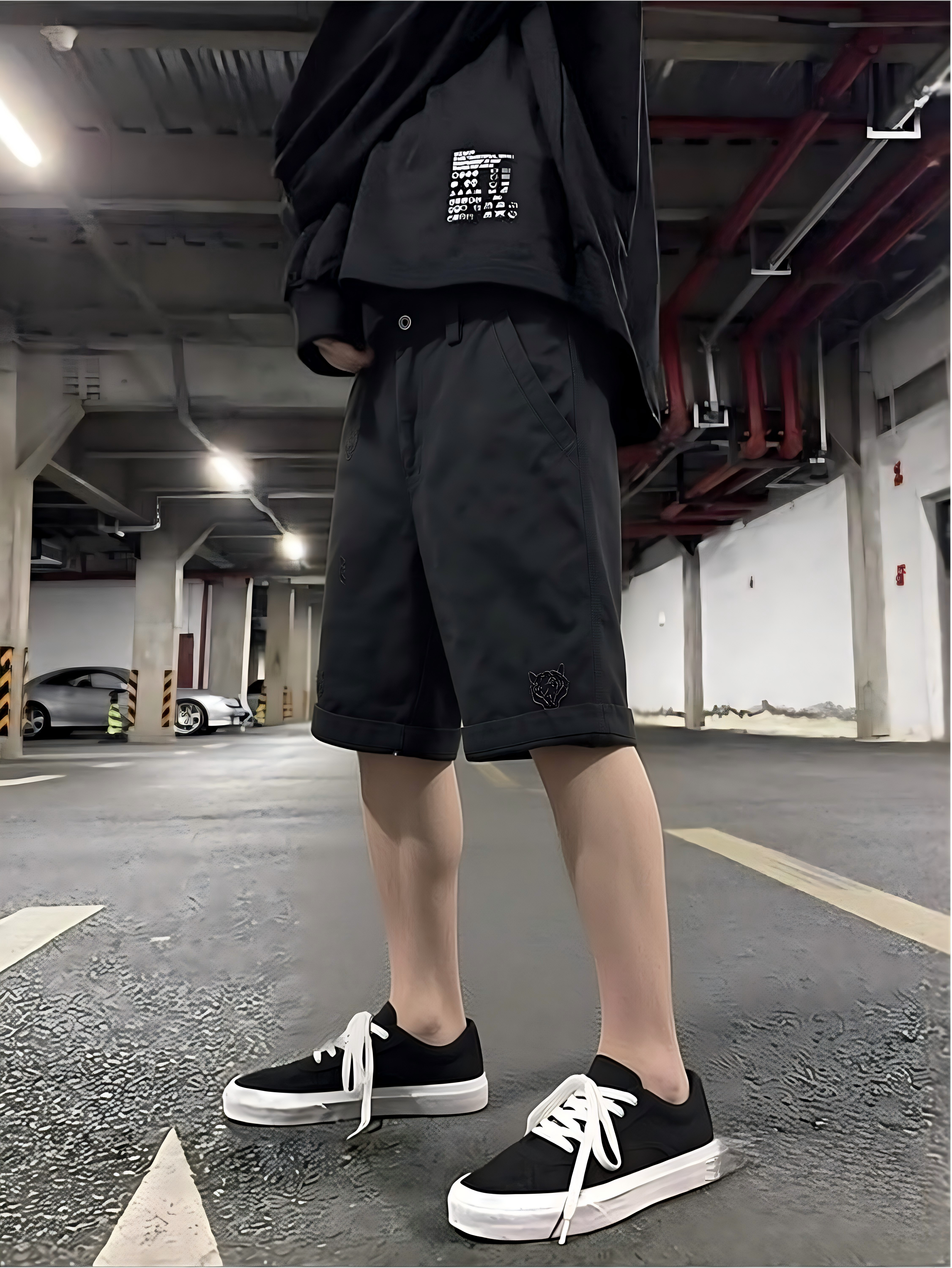 GorgeousBen Men's Summer New Arrival Casual Shorts Slight Stretch Washed Solid Color Relaxed Straight Daily Versatile Knee Length