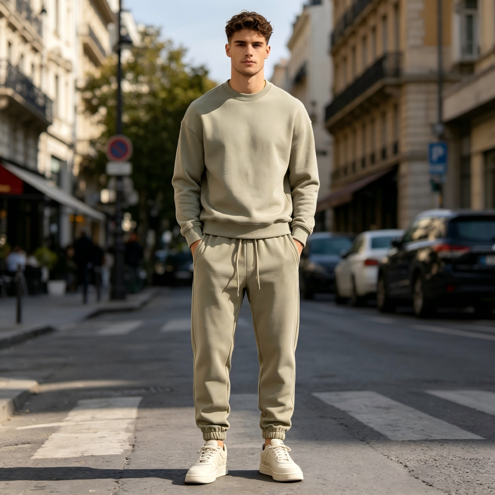 GrogeousBen Men's High Quality Flared Cotton Sweatpants Cotton Color Block Track Pants Men Jogger Pants Flare Sweat Pants For Men