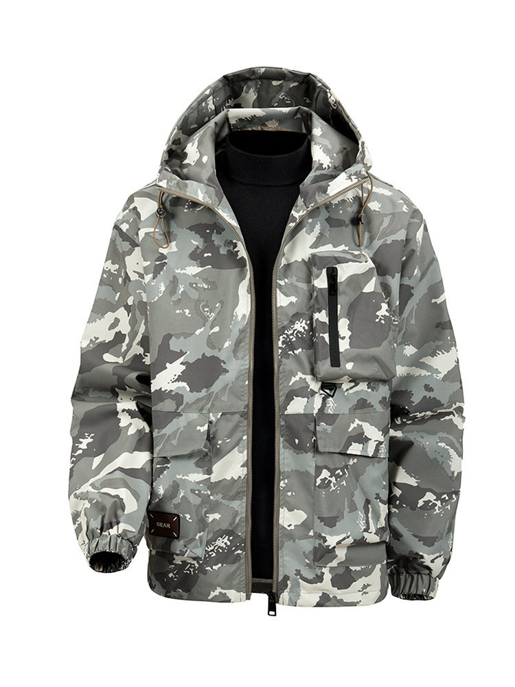 Cross-Border Wholesale 2025 New Autumn and Winter Men's Hooded Camouflage Jacket Fashionable Water-Repellent Plus Warm Jacket