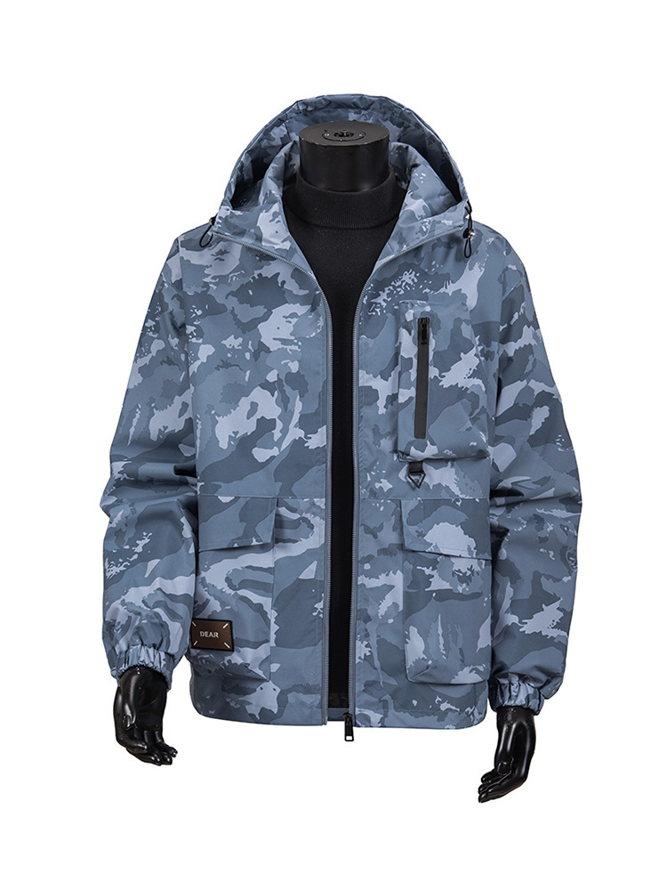 Cross-Border Wholesale 2025 New Autumn and Winter Men's Hooded Camouflage Jacket Fashionable Water-Repellent Plus Warm Jacket