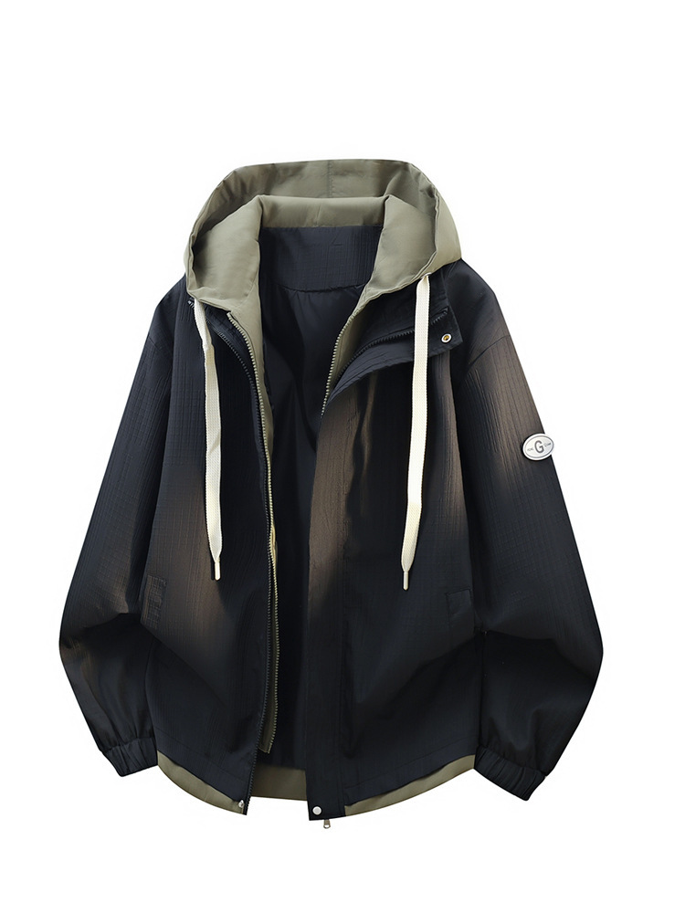 2026 Spring and Autumn New Loose Casual Versatile Trendy Brand Fashion Youth Fake Two-Piece Jacket Top Trendy