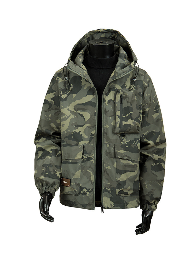 Cross-Border Wholesale 2025 New Autumn and Winter Men's Hooded Camouflage Jacket Fashionable Water-Repellent Plus Warm Jacket