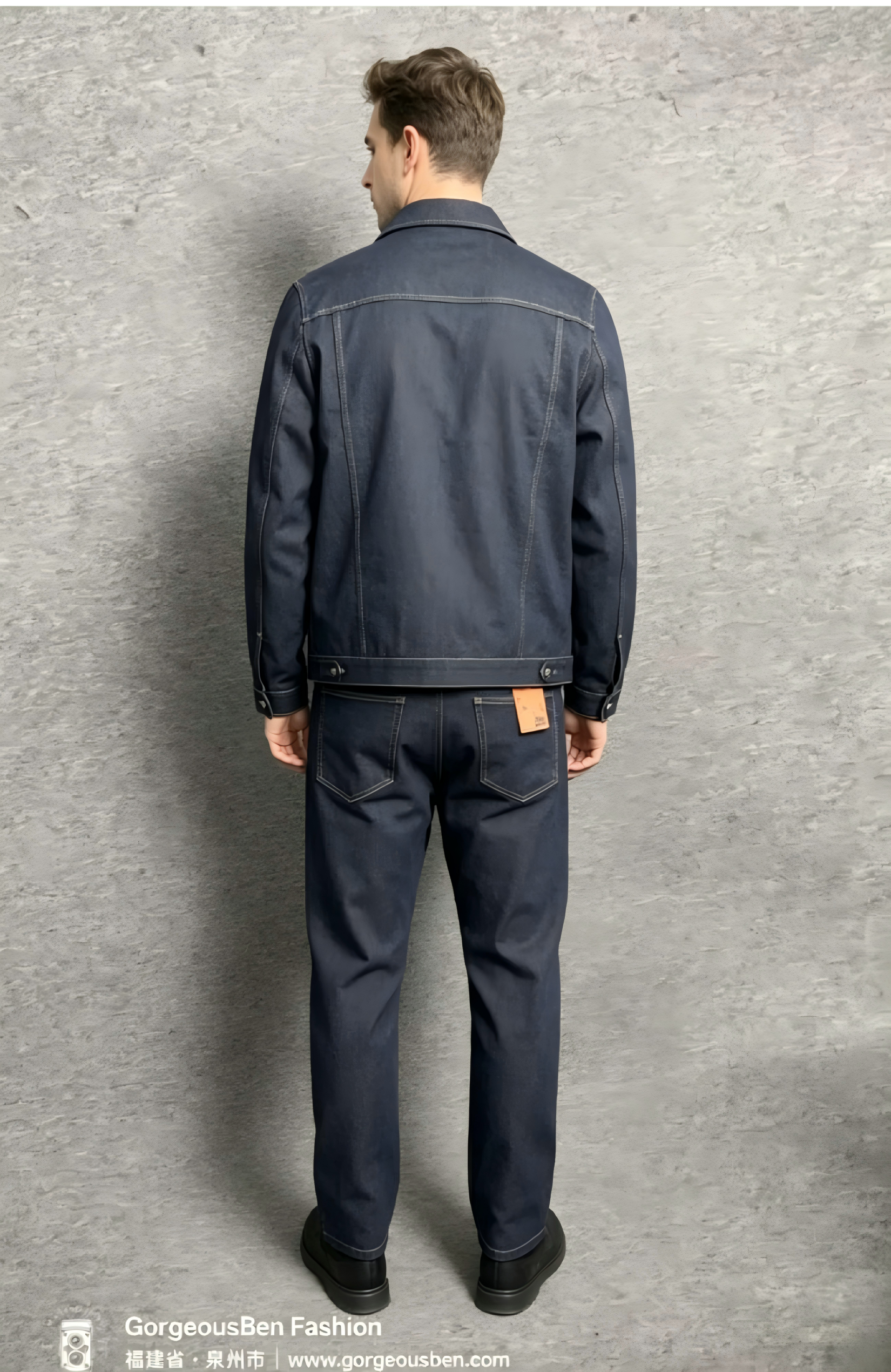 GorgeousBen Men's Raw Denim Utility Workwear Set New Arrival Spring Autumn American Retro Casual Loose Minimalist Streetwear