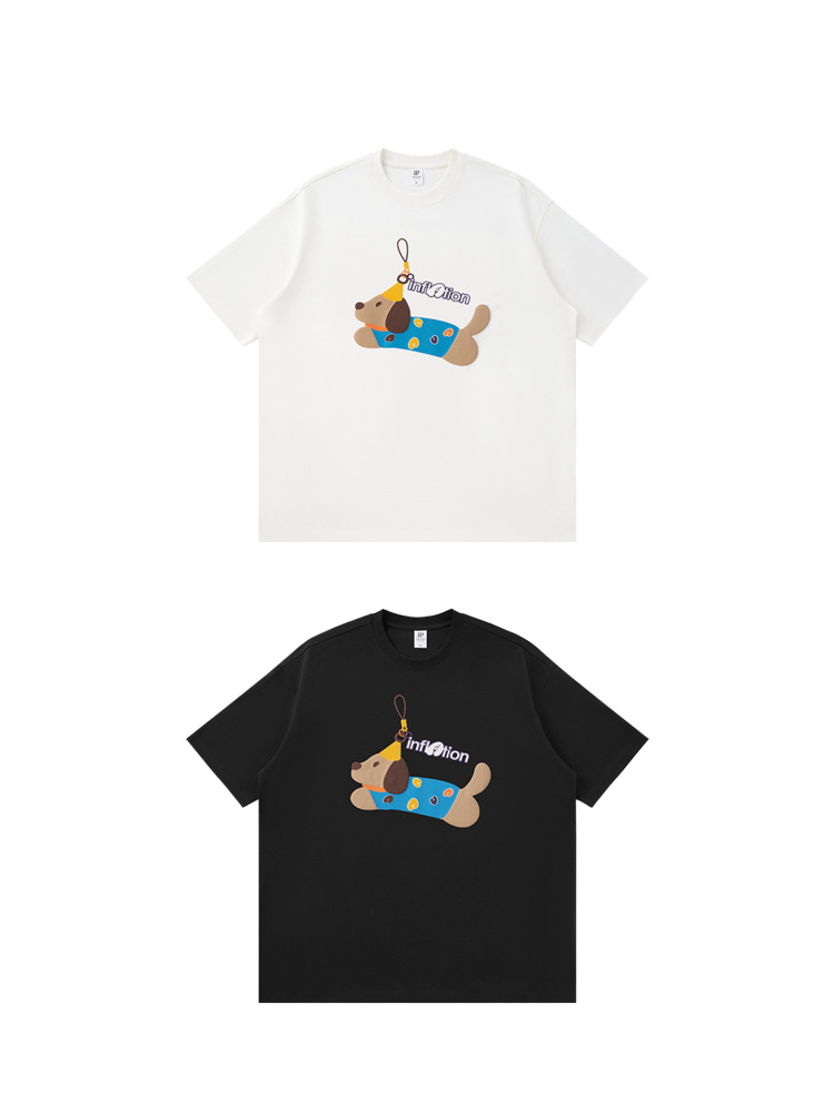 GorgeousBen Men Fun Cartoon Print Short Sleeve T-Shirt Loose Casual Streetwear 2026 Summer New Versatile Couple Style Multiple Sizes Available