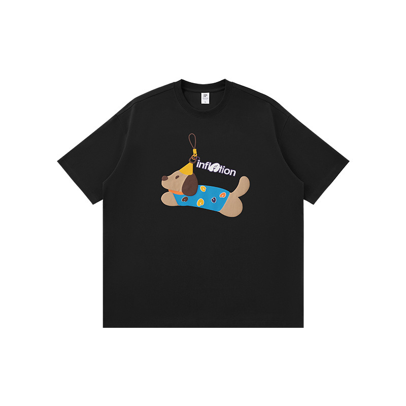 GorgeousBen Men Fun Cartoon Print Short Sleeve T-Shirt Loose Casual Streetwear 2026 Summer New Versatile Couple Style Multiple Sizes Available