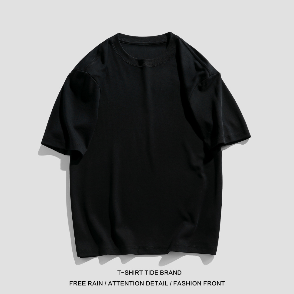Summer Three-Proof Technology Men's Short-Sleeved Shirt, Solid Color Base Shirt, Loose Half-Sleeve Top, Solid Color T-Shirt, Moisture-Wicking and Sweat-Absorbing