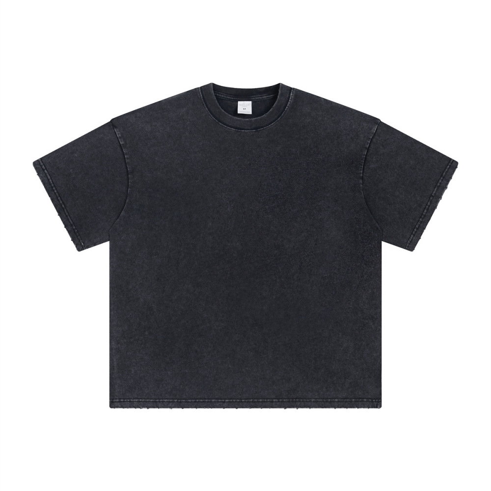 GorgeousBen Men’s Retro Basketball Print T-Shirt 250g Cotton Washed Oversized Drop Shoulder Tee Streetwear S-XXL