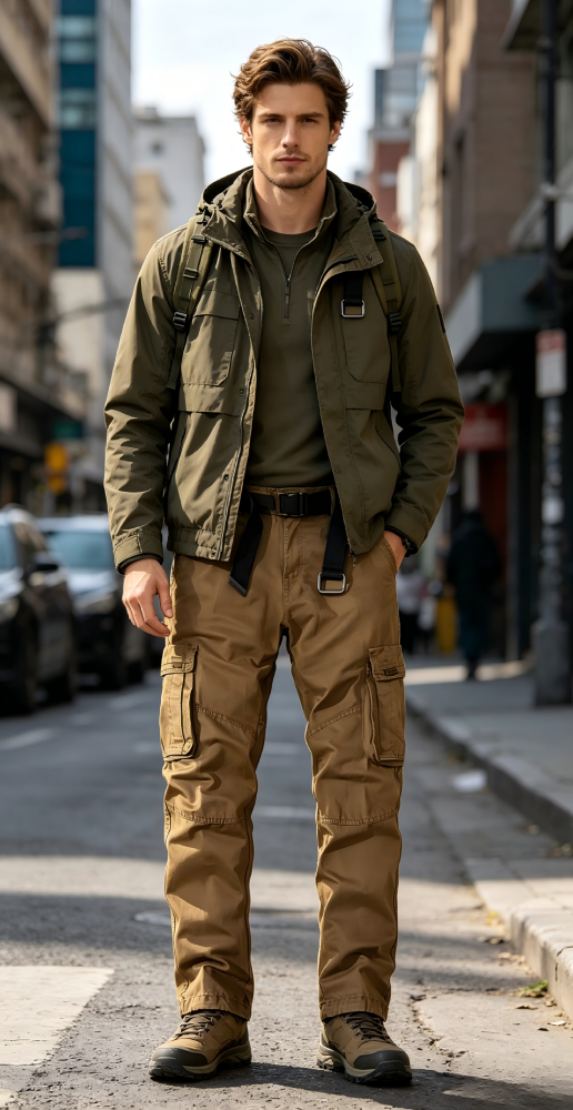 GrogeousBen 2025 Men's plus size work pants new outdoor construction electrician multi-pocket set protective cotton