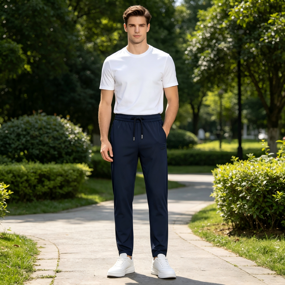 GrogeousBen Men's Pants Summer Thin Casual Stretch Quick Dry Sports Pants Elastic Men's Straight Pants