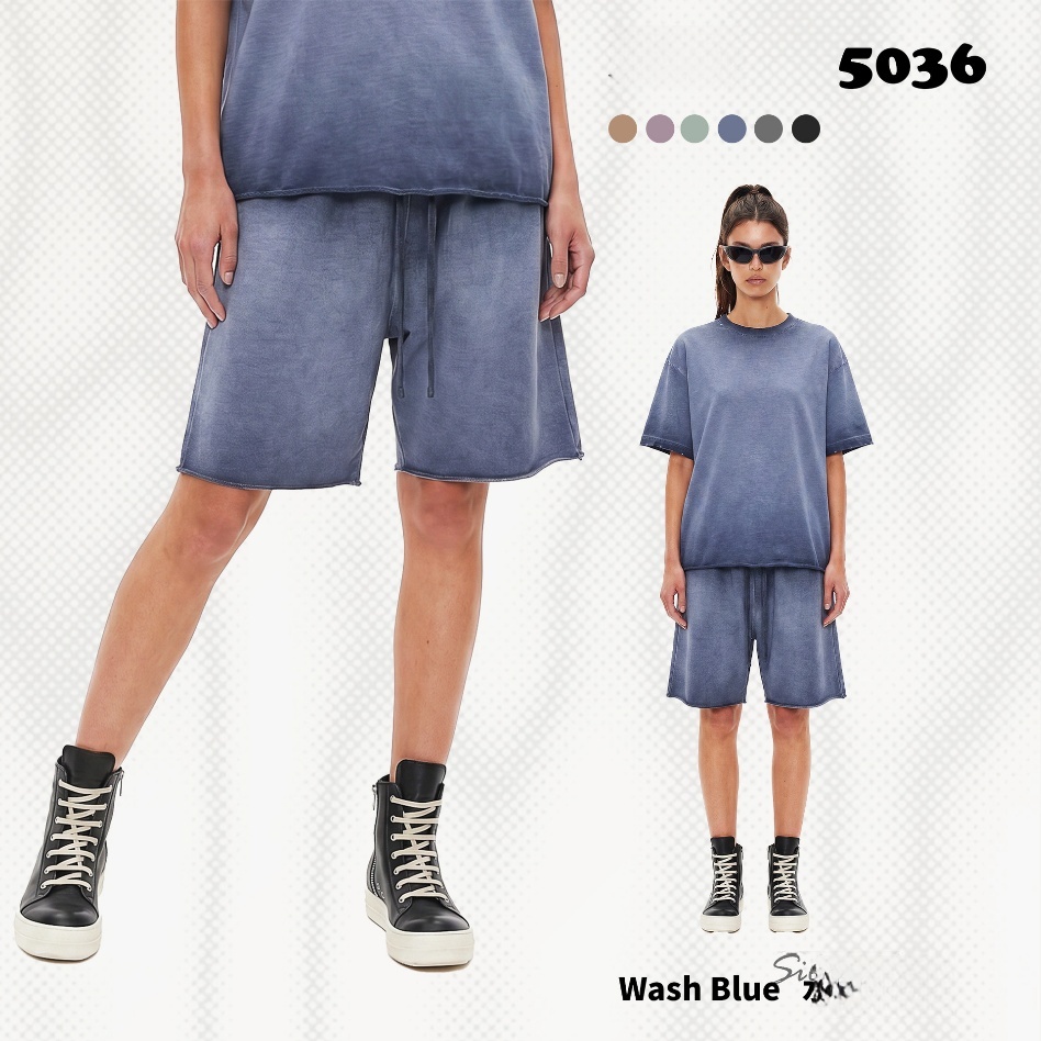 GorgeousBen Men's Vintage Washed Cotton Shorts, 320G Heavyweight Loose Fit Streetwear Shorts, S-2XL
