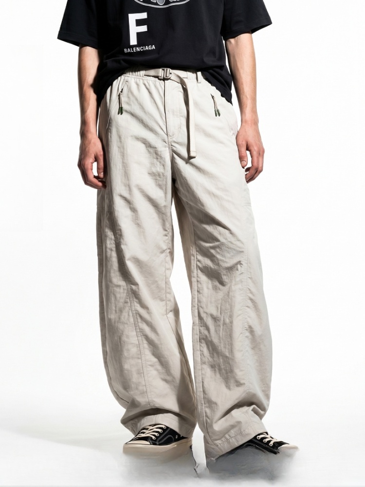 GorgeousBen Men's Mountain Outdoor Cargo Pants, Vintage Loose Fit Wide Leg Trousers, Casual Streetwear, S-2XL