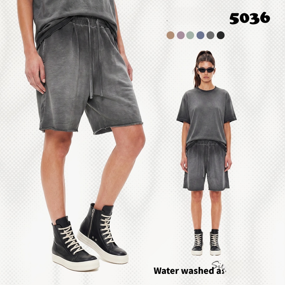 GorgeousBen Men's Vintage Washed Cotton Shorts, 320G Heavyweight Loose Fit Streetwear Shorts, S-2XL