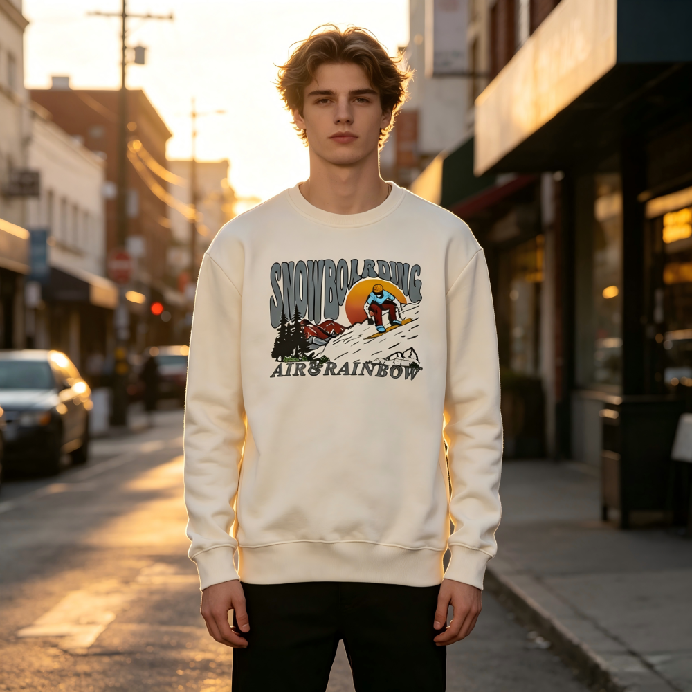 GrogeousBen Men's  sweatshirt street wear crew neck sweatshirt loose oversized pullover sweatshirt