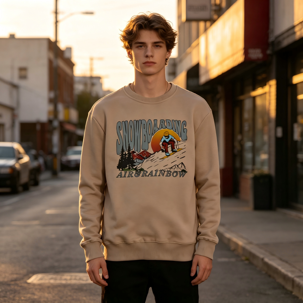 GrogeousBen Men's  sweatshirt street wear crew neck sweatshirt loose oversized pullover sweatshirt