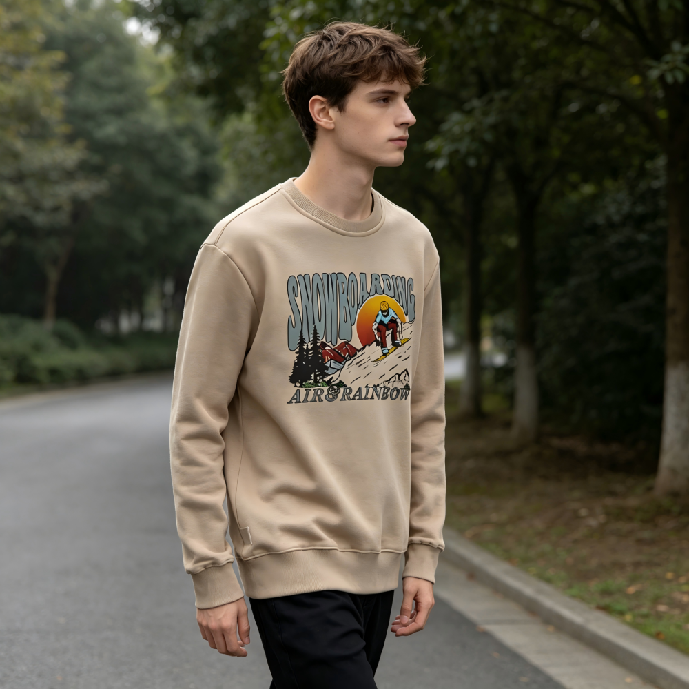 GrogeousBen Men's  sweatshirt street wear crew neck sweatshirt loose oversized pullover sweatshirt